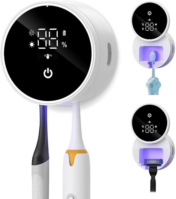 Upgraded UV Toothbrush Sanitizer Holder by Temracha