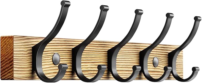 Optish Coat Rack Wall Mount, 16.5 Inches Wood Coat Hooks Wall Mount, Wall Coat by Optish