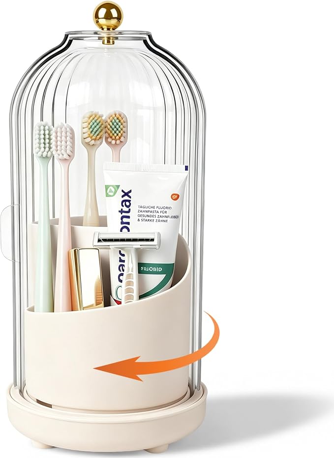 Toothbrush Holders with Cover Toothpaste Organizer by Heagoale