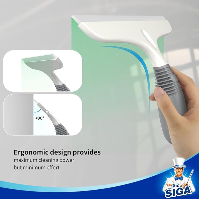 MR.SIGA Silicone Squeegee for Shower Doors, 25 cm/10 inch, streak free squeegee - Image 4