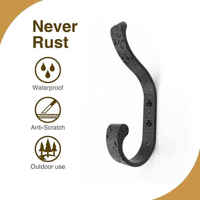 Coat Hooks Wall Mount, Heavy Duty Wall Hooks - Image 7
