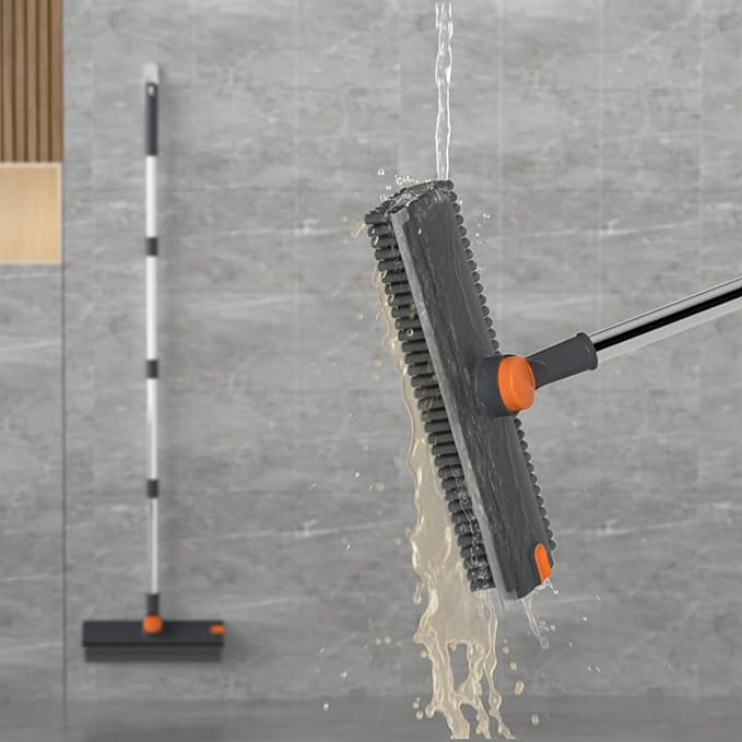 Floor Scrub Brush with Long Handle Length Adjustable, 3 in 1 Heavy-Duty Stiff - Image 7