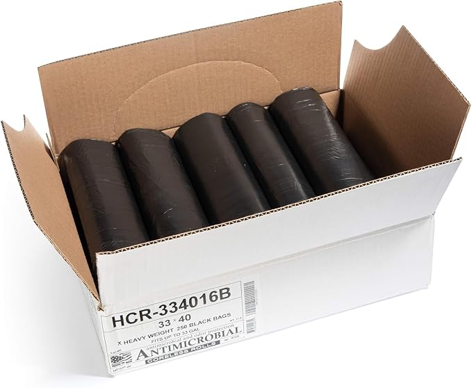 Aluf Plastics 33 Gal Black Trash Bags, 16 Micron, 16 Micron, Industrial - Image 2