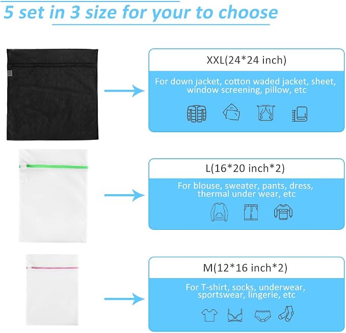 GOGOODA Mesh Laundry Bags for Delicates Durable Protective Wash Bags - Image 6
