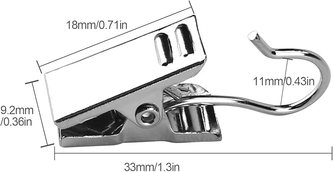 50PCS 3/4" Curtain Clips for Hanging, Heavy Duty Stainless Steel Hook Clip | - Image 2