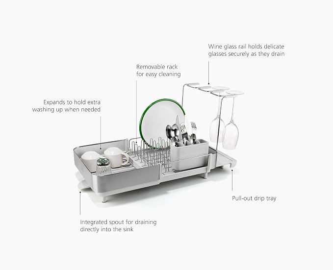 Joseph Joseph Extend Steel Plus Extendable Dish Rack Steel, Small to Large Dish - Image 5
