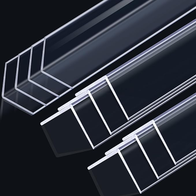 Sasylvia 10 Pcs Wall Corner Protector Guards, Avoid Scratching Scuffs, 1 x 36 Inches Vinyl Corner Trim Molding, Ease Install & Cleaning for Door Countertop Furniture Cabinet Protection, Clear