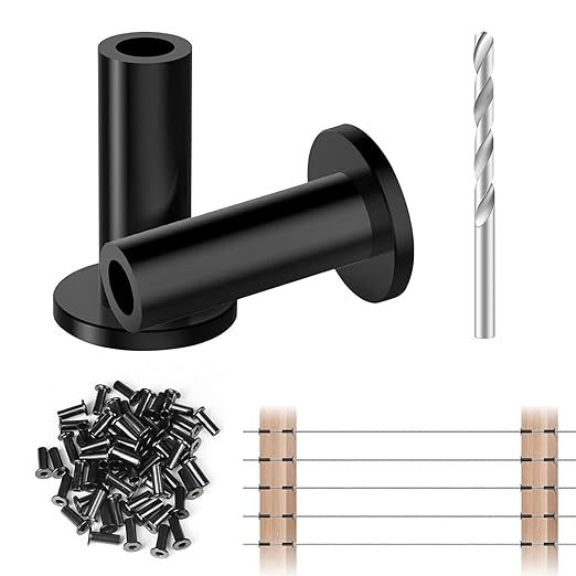 120 Packs Cable Railing Protector Sleeves Stainless Steel Protective Sleeves Deck Cable Railing Hardware Kit Invisible Cable Sleeves for 1/8" Cable Railing System for Wood Composite Posts