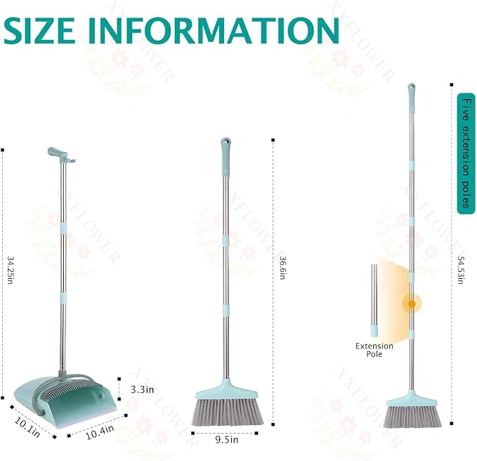 XXXFLOWER Broom and Dustpan Set - Image 2