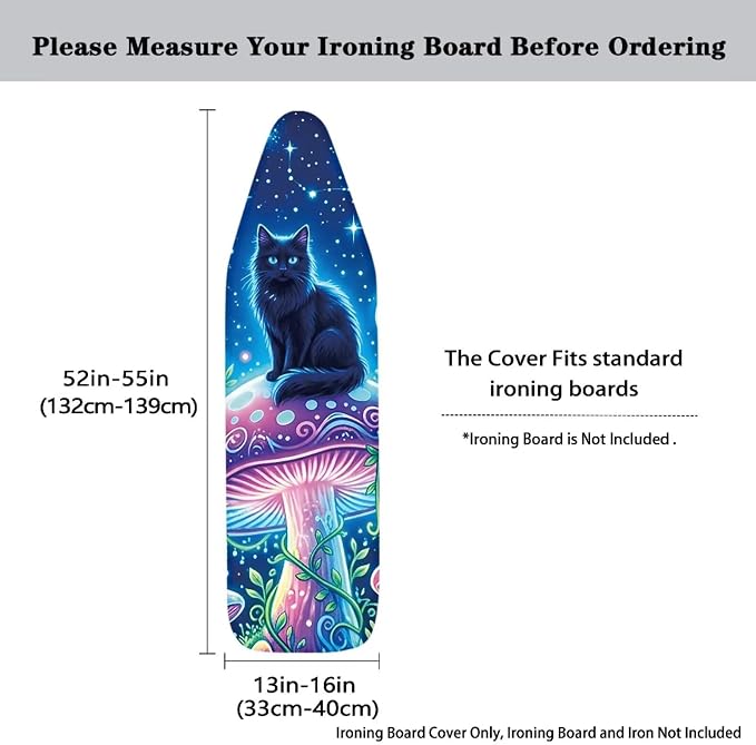 Black Cat Ironing Board Cover 15x54 Inch Extra Thick Resistant Scorch and - Image 5