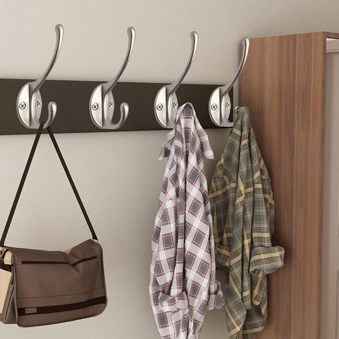 IBosins 10 Pack Silvery Double Coat Hooks Utility Hooks - Image 6