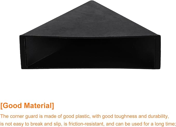 uxcell 20Pcs Plastic Corner Protectors 18x71mm Right Angle Shape Glass Corner Guards Cushion for Corner Protection of Glass, Mirror, Tile, Black