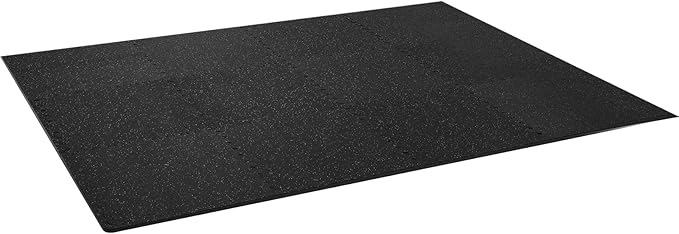 VEVOR 0.56Inch 48sq.ft 12 Tiles Gym Flooring for Home Gym, Rubber Top with High Density EVA Foam, 25 x 25In Gym Floor Exercise Equipment Mats, Interlocking Gym Mats, Puzzle Workout Mats, Black & Gray