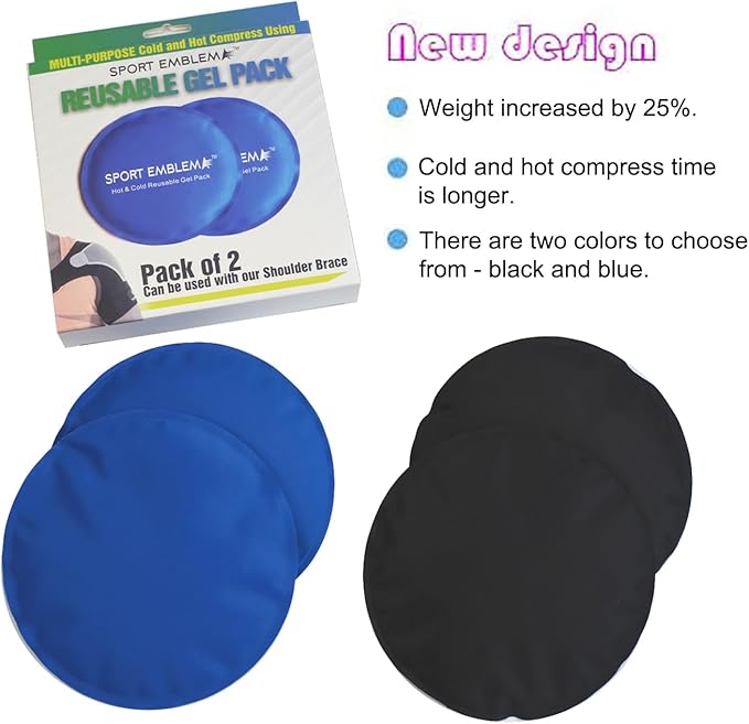 Small Ice Packs for Injuries Reusable - Kids Ice Packs for Boo Boos for Injuries Reusable Kids, Toddler – Baby Colic Relief (2 Pcs x 5.5") (Black)