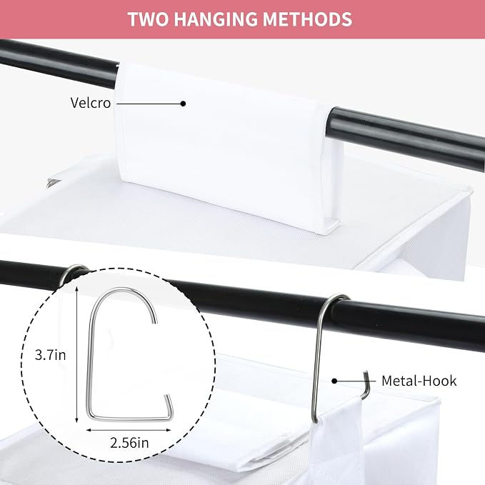 Fixwal Weekly Kids Clothes Organizer 6-Shelf Hanging Closet Storage White | - Image 4