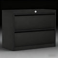 2-Drawer Lateral File Cabinet with Lock, Heavy Duty Metal Filing Cabinet for Home Office, Wide Storage Organizer for Letter/Legal Files, Secure File Cabinet for Office Documents, Black