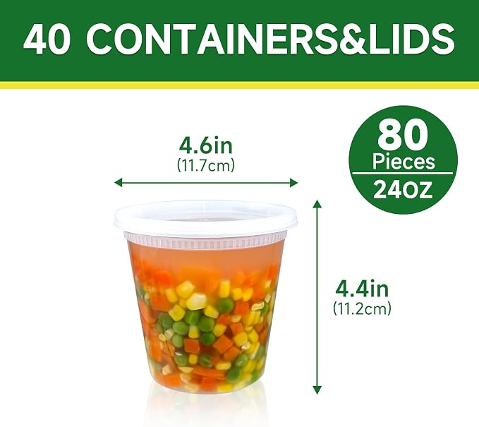 Dealusy 40 Set 24 oz Deli Containers - Image 2