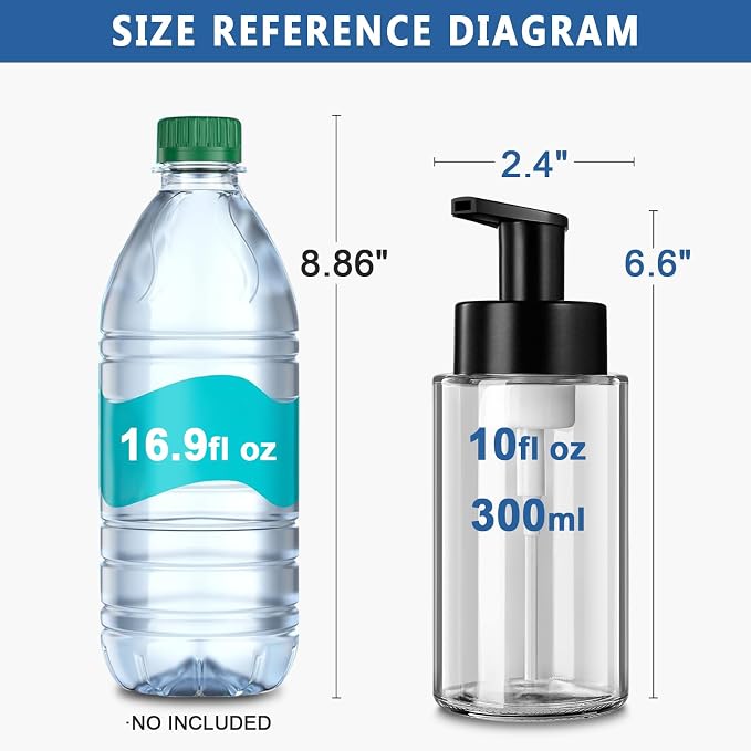 RYTOXILO Foaming Soap Dispenser, 10 oz/300ml Foaming Hand Soap Dispenser - Image 2