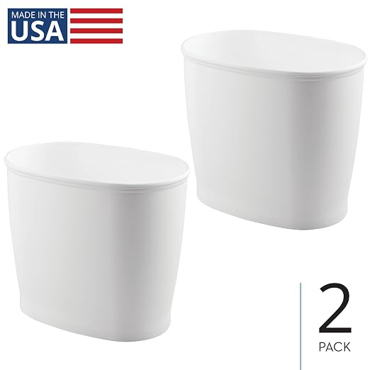 iDesign Slim Plastic Bathroom Trash Can, - Image 2