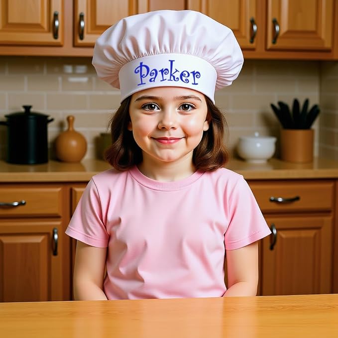 The Apron Place Adjustable Professional Chef Hats, Multiple Personalized Embroidered Designs to Choose from, Made in The USA