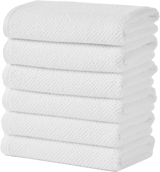 Great Bay Home 100% Cotton 6 Pack 26x16 Hand Towel Set by GreatBayHome