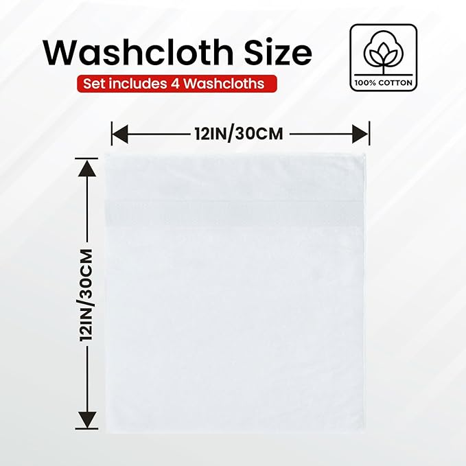 Infinitee Xclusives 100% Cotton Luxury Wash Cloths - Image 2