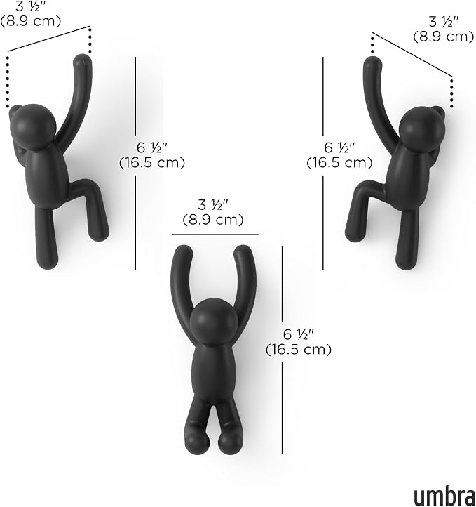 Umbra Buddy Wall Hooks, Decorative Wall Mount Coat Hooks, holds 5lbs per hook - Image 3
