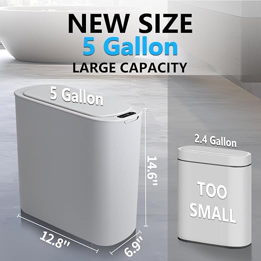 TIPGO 5 Gallon Automatic Bathroom Trash Can - Image 3