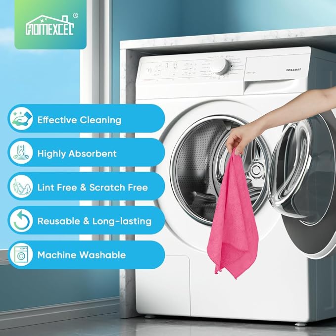 HOMEXCEL 24PK Microfiber Cleaning Cloth, Cleaning Rag - Image 7
