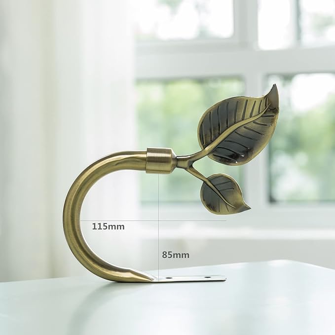 HIKMLK Leaf Shaped Curtain Tieback Holdbacks 2pcs, Handmade Metal Curtain Side - Image 5