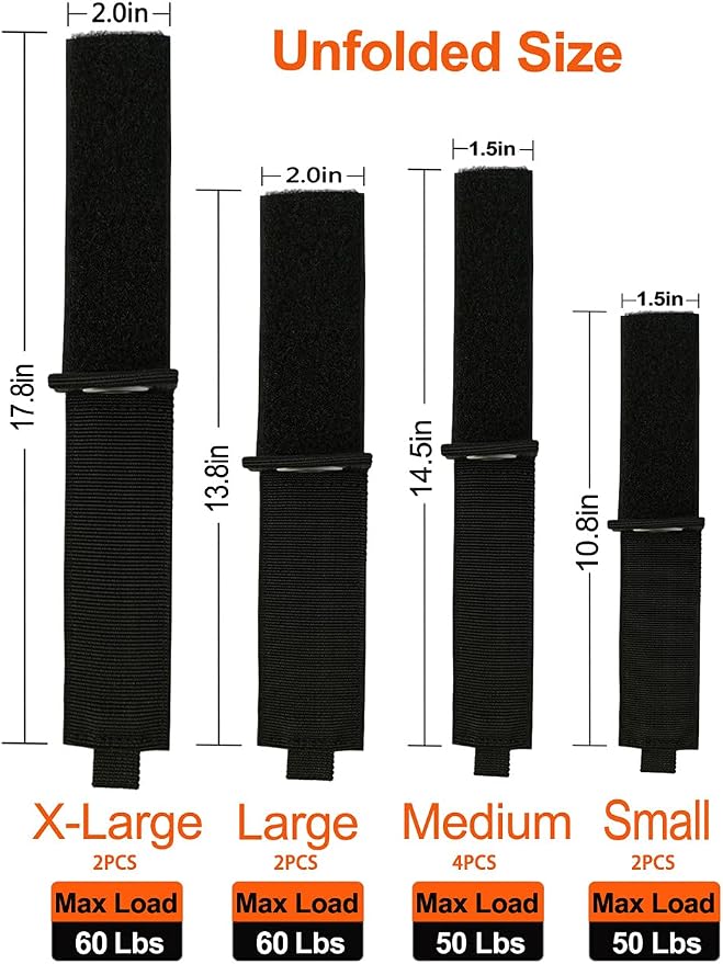 ZTSXLLIM Extension Cord Organizer, Heavy Duty Storage Straps 10 Pack | Assorted - Image 5