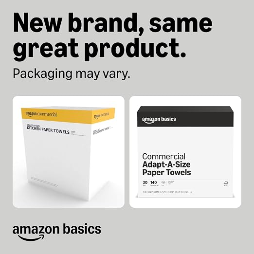 Amazon Basics 2-Ply White Adapt-a-Size Kitchen Paper Towels, Individually - Image 2