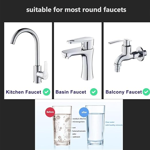 Sink Water Faucet Filter, 360-Degree Rotating Faucet Filter Water Purifier - Image 4