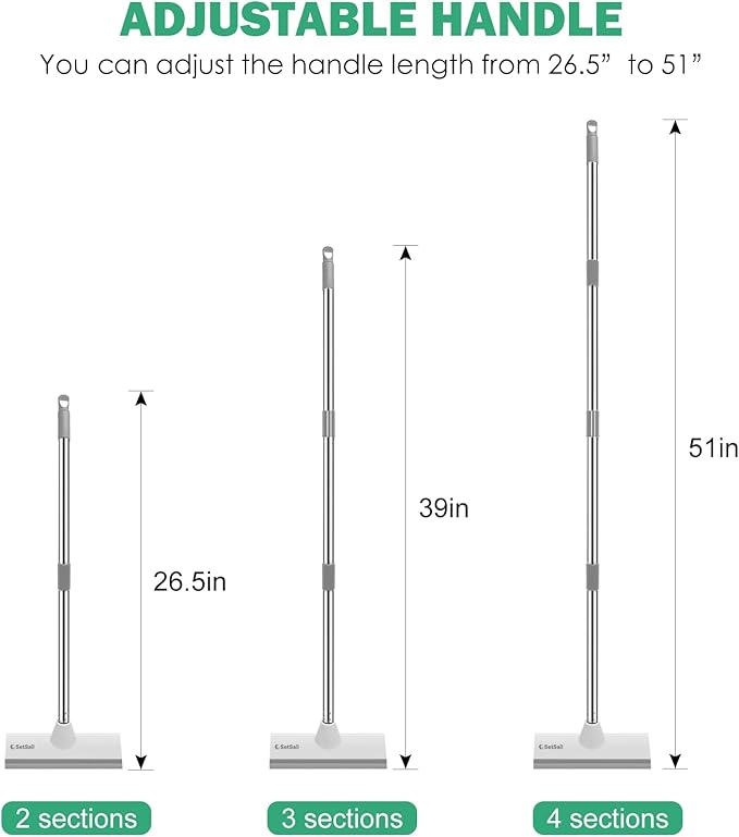 SetSail Floor Scrub Brush with 51-Inch Long Adjustable Handle 2 in 1 Scrape - Image 2