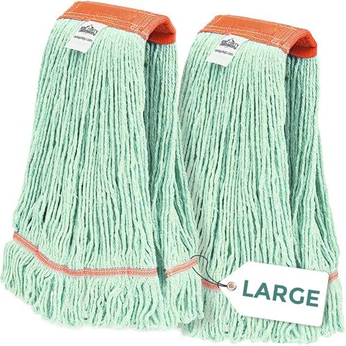Nine Forty 2-Pack Industrial and Commercial-Grade Looped End Wet Mop Head Refill by NineForty