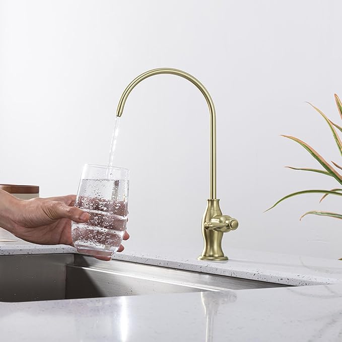 Delle Rosa Brushed Gold Drinking Water Faucet, Non-Air Gap Stainless Steel - Image 3