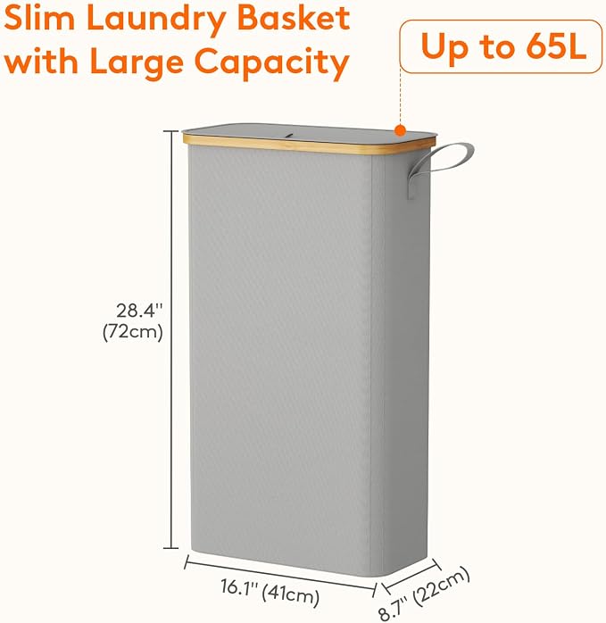 Lifewit 65L Slim Laundry Hamper - Image 3