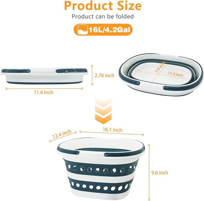 Compact Collapsible Laundry Basket, Small Size Pop-Up Hamper Perfect - Image 2