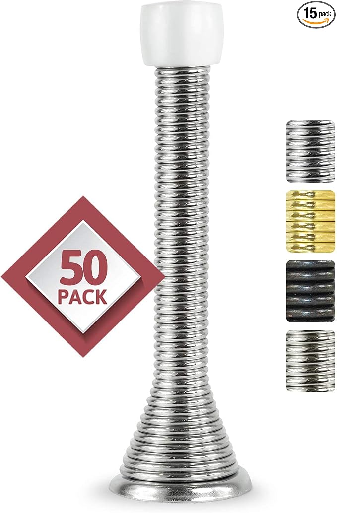 Jack N’ Drill Spring Door Stopper | Flexible Heavy Duty Door Stop by JD+Jack+N%27Drill