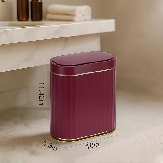 ELPHECO 2 Gallon Sensor Trash Can, Automatic Lid, Burgundy Gold | IPX5 - Image 2