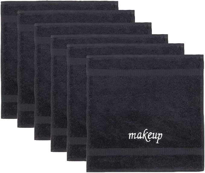 Chakir Turkish Linens 100% Cotton 6-Pack Makeup Towels 13x13, Oeko-Tex Certified by ChakirTurkishLinens
