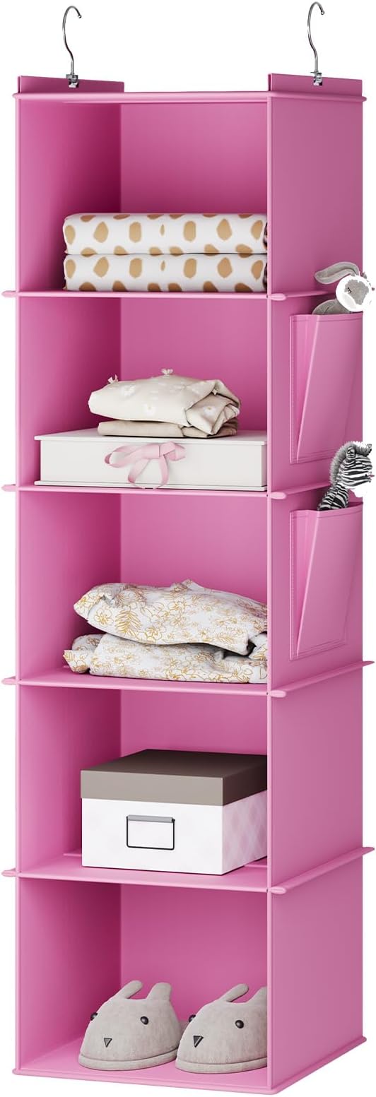 YOUDENOVA Hanging Closet Organizer and Storage, Light Pink | Locker/RV/Camper by YOUDENOVA