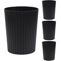 Small Bathroom Trash Can Plastic Wastebasket Garbage Can Black 4 Pack | Sturdy by JiatuA