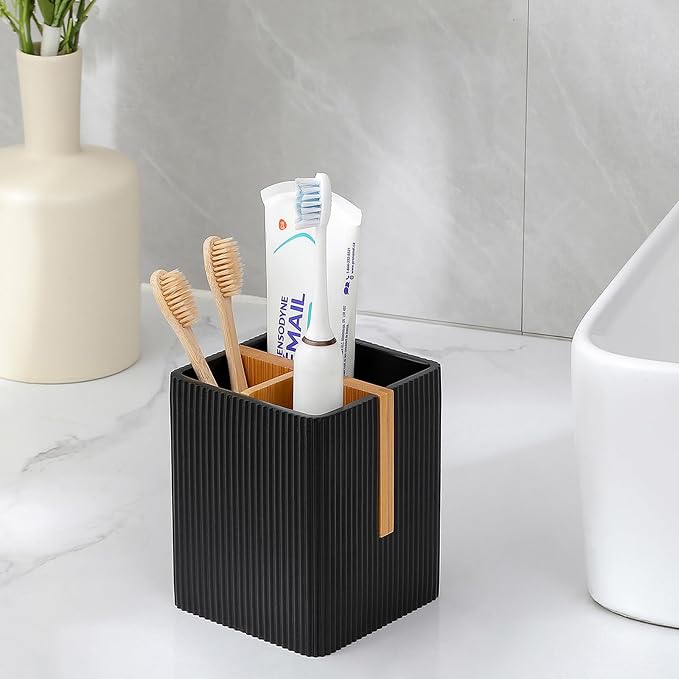 Toothbrush Holders for Bathroom, 3 Slots Toothbrush Organizer Stand, Toiletries - Image 2