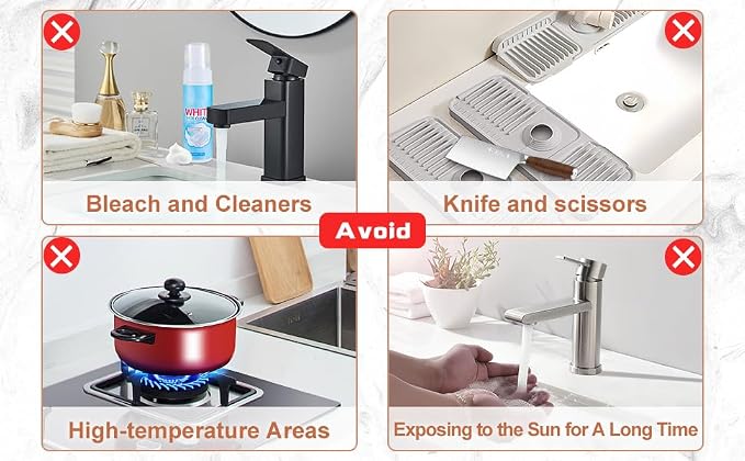 Folding Faucet Mat for Kitchen Sink Upgraded Premium Silicone Splash Guard - Image 5