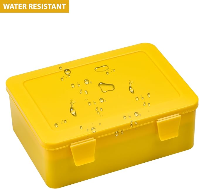 ALCYON Battery Organizer Box for 24 AA & 30 AAA Batteries-Yellow | Plastic Box - Image 3