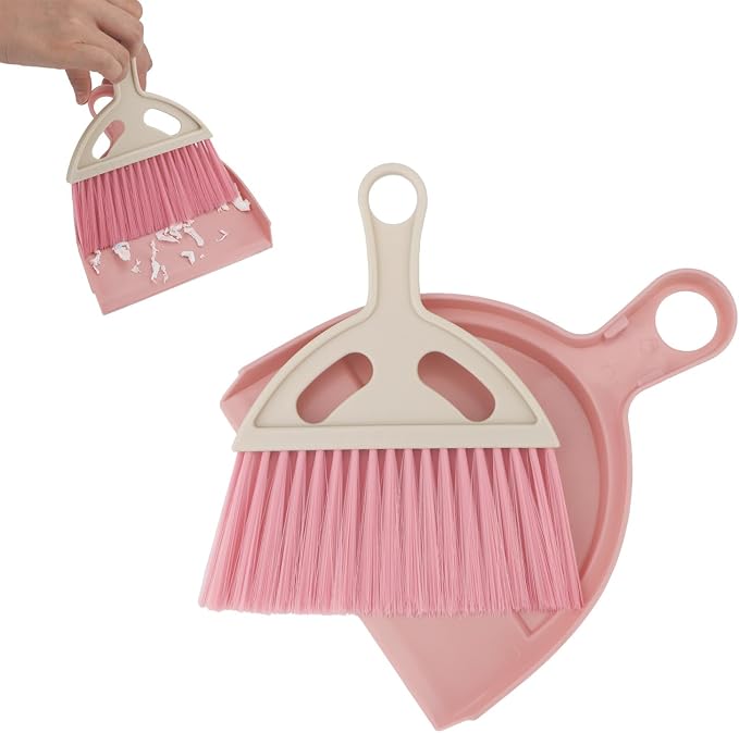1 Pcs Mini Broom and Dustpan Set Small Whisk Broom Hand Held by Brosay