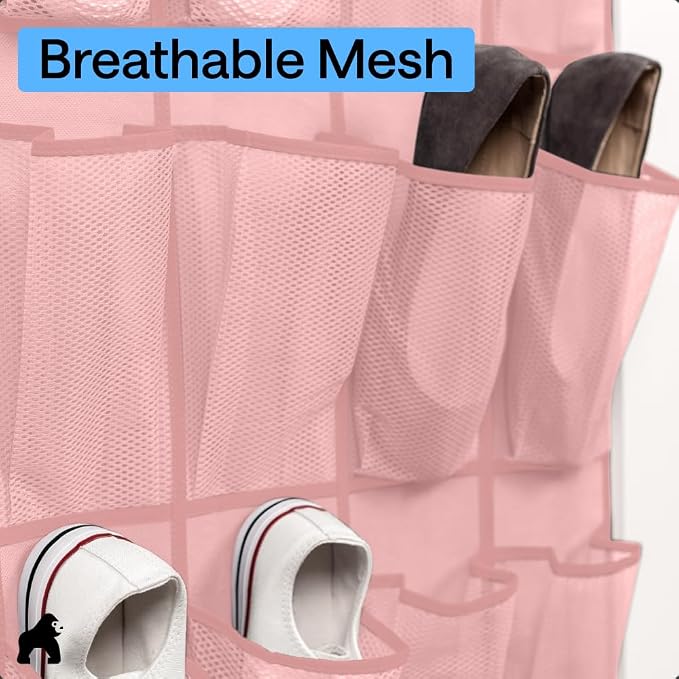 GORILLA GRIP Over the Door Shoe Organizer, 24 Large Pockets, Space Saving - Image 5