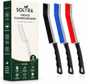 Crevice Cleaning Brush Set 3Pcs Hard Bristle Tools by Solvra