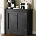 Cozy Castle Buffet Cabinet with Storage - Kitchen Storage Cabinet Wood Console Table Coffee Bar Accent Cabinets for Living Room Dining Room Entryway Black 31.5" W